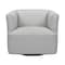 Armen Living Whitney Swivel Dove Gray Genuine Leather Barrel Chair LCWHCHDV - alternate 6